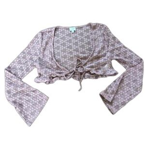 LA Hearts Long Sleeve Lace Tie Top